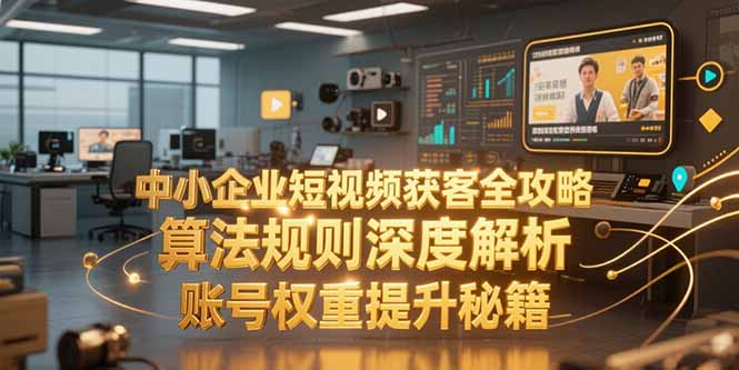 （15326期）中小企业短视频获客全攻略，算法规则深度解析，账号权重提升秘籍-三石资源库