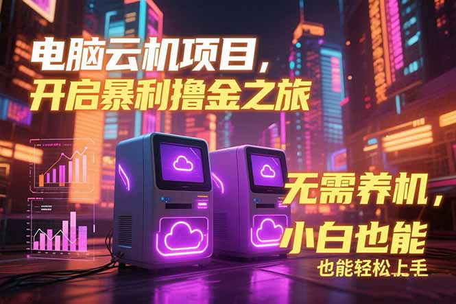 (15323期)电脑云机项目 暴力撸金玩法,不需要养机 配置没有要求 单机100个窗口一...-三石资源库