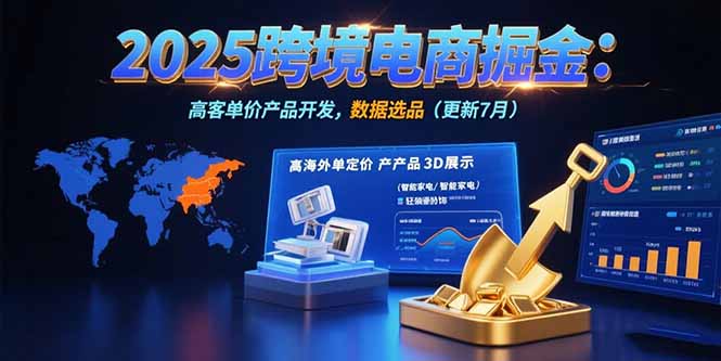 （15512期）2025跨境电商掘金：蓝海市场定位，高客单价产品开发，数据选品(更新7月)-三石资源库