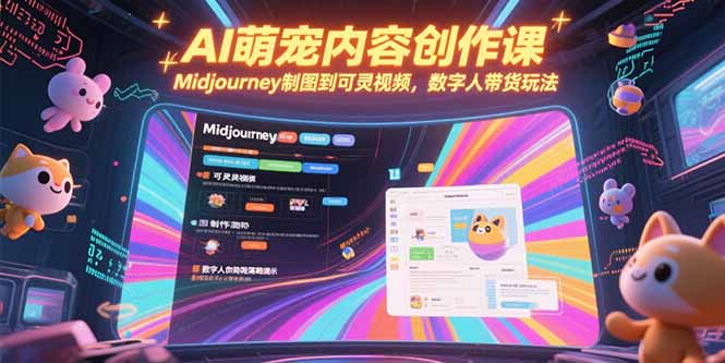 （15311期）AI萌宠内容创作课，Midjourney制图到可灵视频，数字人带货玩法-三石资源库