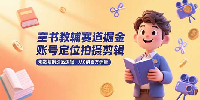 （15326期）童书教辅赛道掘金，账号定位拍摄剪辑，爆款复制选品逻辑，从0到百万销量-三石资源库
