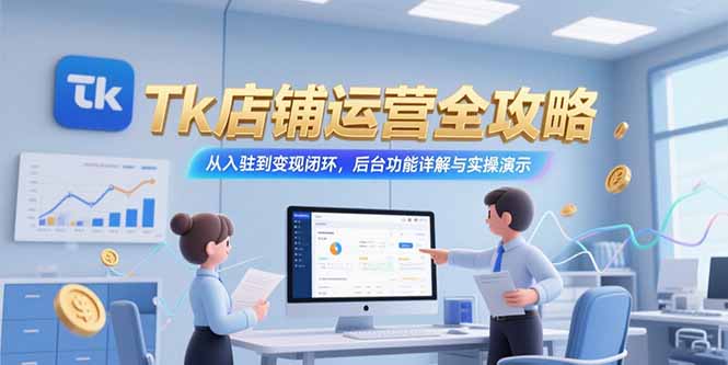 (15345期)Tk店铺运营全攻略,从入驻到变现闭环,后台功能详解与实操演示-三石资源库
