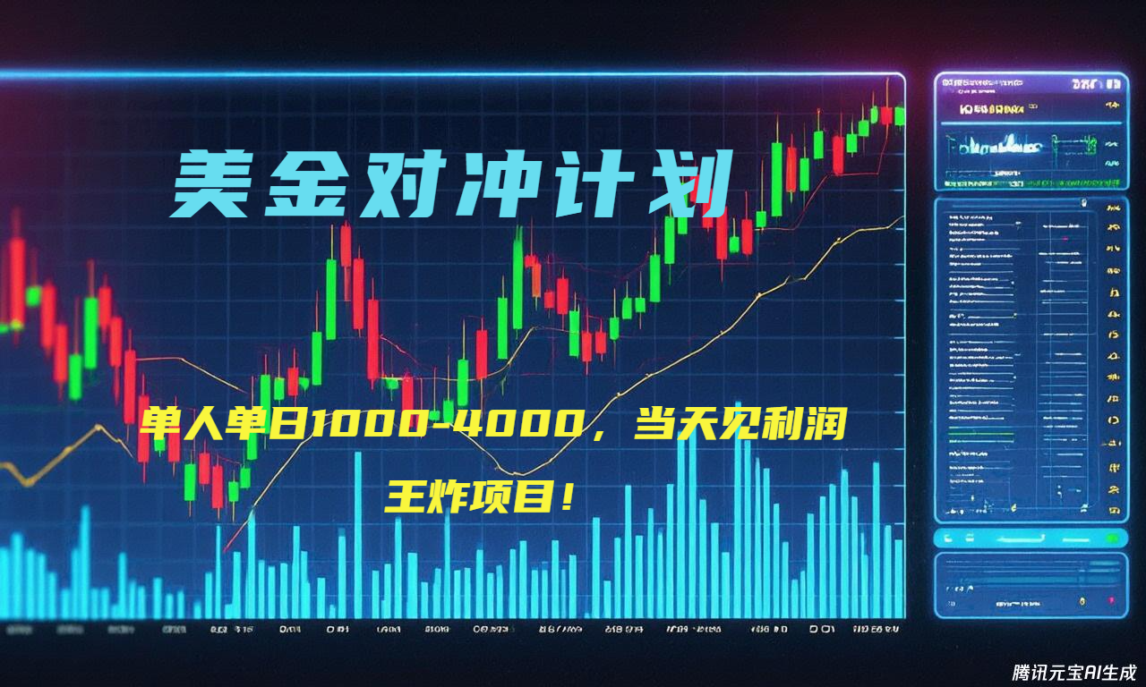 （15333期）2025年最暴力项目“美金先登计划”最新最强对冲战法，每日实际收益1K-4K-三石资源库