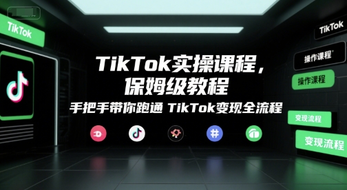 TikTok实操课程，保姆级教程，手把手带你跑通TikTok变现全流程-三石资源库