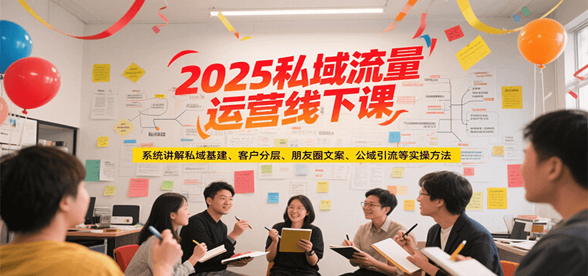 2025私域流量运营线下课,系统讲解私域基建/客户分层/朋友圈文案/公域引流等实操方法-三石资源库