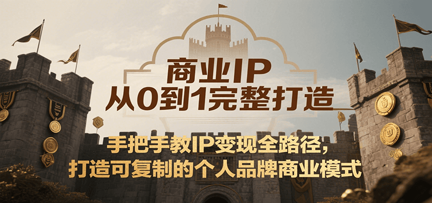 商业IP从0到1完整打造，手把手教IP变现全路径，打造可复制的个人品牌商业模式-三石资源库