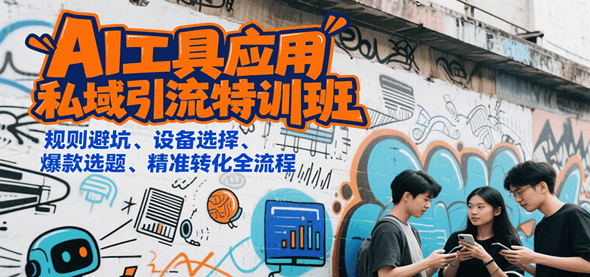 AI工具应用私域引流特训班，规则避坑、设备选择、爆款选题、精准转化全流程-三石资源库