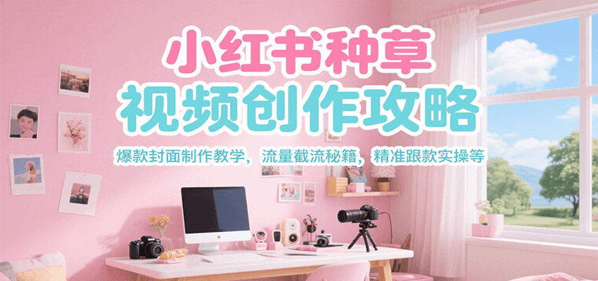 小红书种草视频创作攻略,爆款封面制作教学 ,流量截流秘籍 ,精准跟款实操等-三石资源库