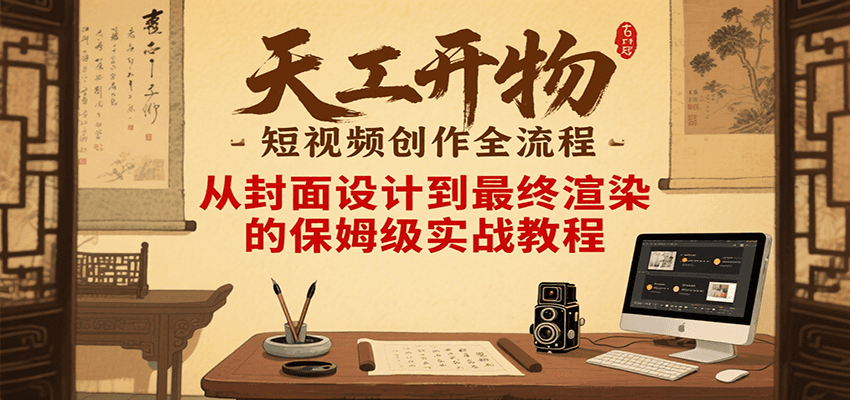 天工开物短视频创作全流程,从封面设计到最终渲染的保姆级实战教程-三石资源库