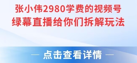 张小伟2980付费额视频号绿幕直播给你们拆解玩法-三石资源库