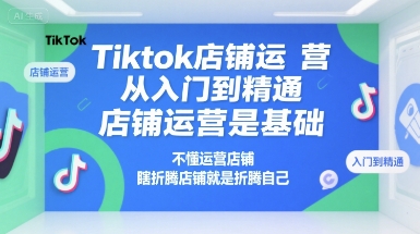 Tiktok店铺运营从入门到精通，店铺运营是基础，不懂运营店铺，瞎折腾店铺就是折腾自己-三石资源库