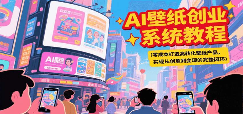 AI壁纸创业系统教程，零成本打造高转化壁纸产品，实现从创意到变现的完整闭环-三石资源库