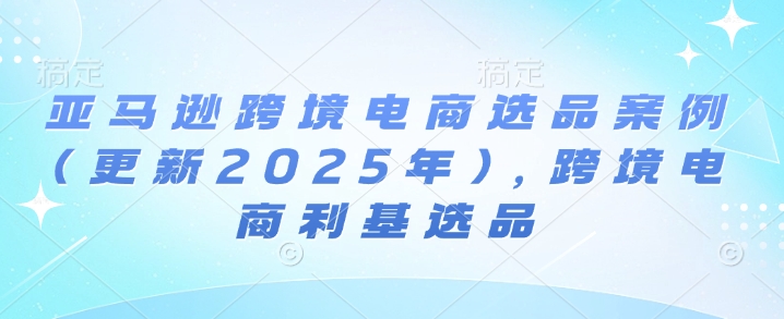 亚马逊跨境电商选品案例(更新2025年7月)，跨境电商利基选品-三石资源库
