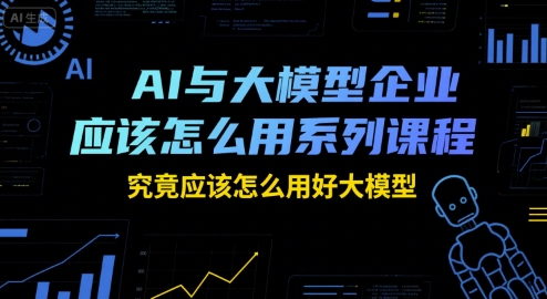 AI与大模型企业应该怎么用系列课程，究竟应该怎么用好大模型-三石资源库
