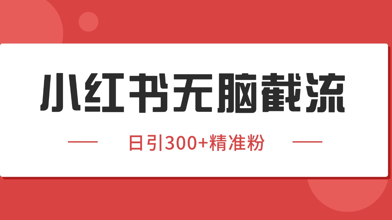 小红书截流同行客源，独家野路子获客玩法 日引200+暴力获客-三石资源库