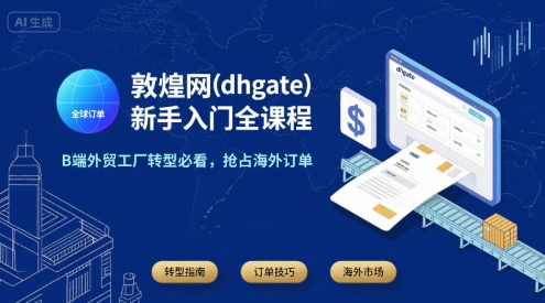 敦煌网(dhgate)新手入门全课程，B端外贸工厂转型必看，抢占海外订单-三石资源库