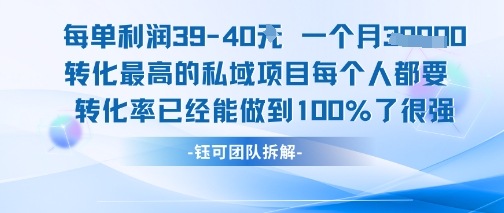 每单利润40一个月7k+转化最高的私域项目，每个人都要的产品转化率已经能做到100%-三石资源库