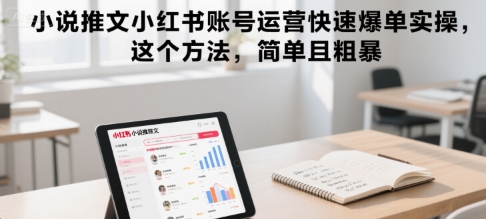 小说推文小红书账号运营快速爆单实操，这个方法，简单且粗暴-三石资源库