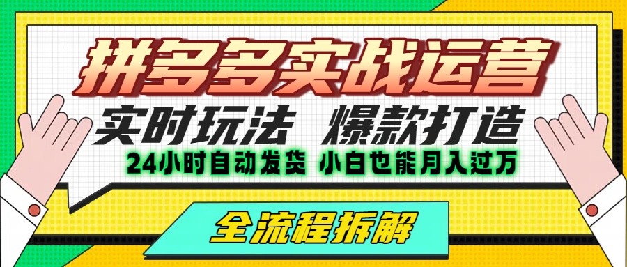 拼多多最新实战运营高投产：长久稳定项目，单店利润一天三位数-三石资源库