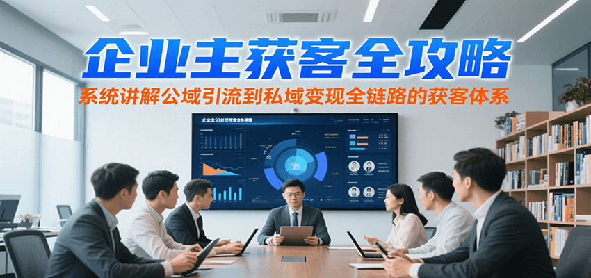 企业主获客全攻略，系统讲解公域引流到私域变现全链路的获客体系-三石资源库