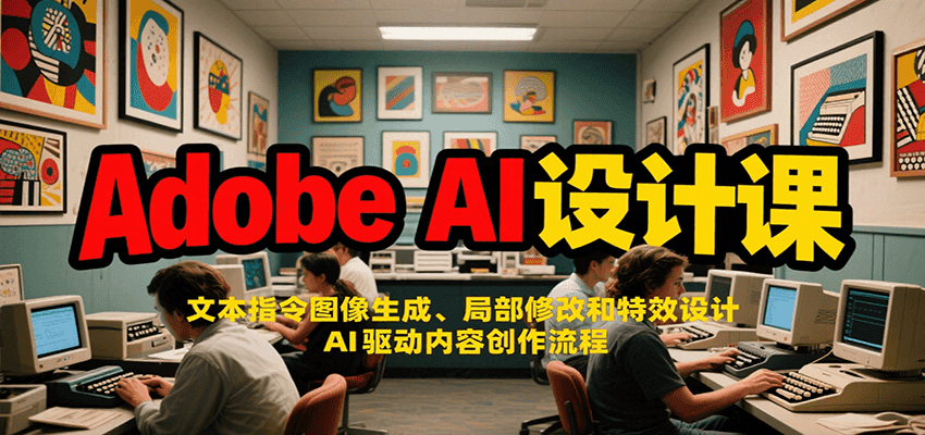 Adobe AI设计课：文本指令图像生成、局部修改和特效设计，AI驱动内容创作流程-三石资源库