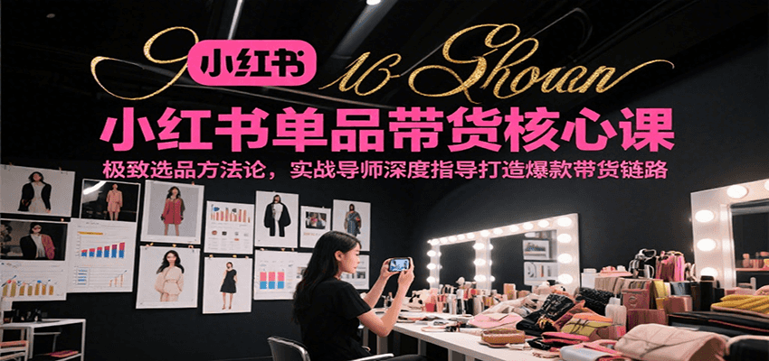 小红书单品带货核心课，极致选品方法论，实战导师深度指导打造爆款带货链路-三石资源库