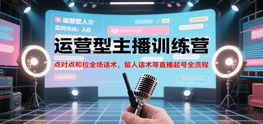 运营型主播训练营,点对点和拉全场话术,留人话术等直播起号全流程(更新7月)-三石资源库