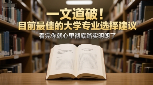 付费文章：一文道破！目前最佳的大学专业选择建议，看完你就心里彻底踏实明朗了-三石资源库