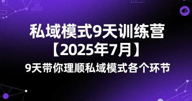 私域模式9天训练营【2025年7月】​9天带你理顺私域模式各个环节-三石资源库