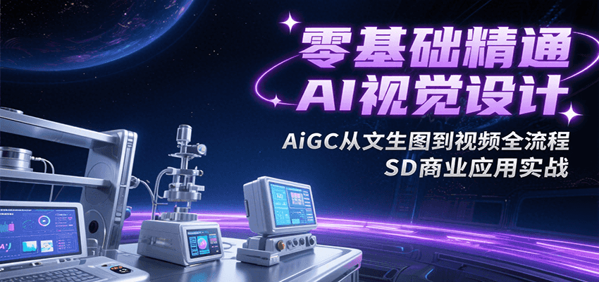 零基础精通AI视觉设计，AiGC从文生图到视频全流程，SD商业应用实战-三石资源库