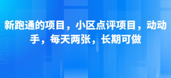 新跑通的项目，小区点评项目，动动手，每天两张，长期可做-三石资源库