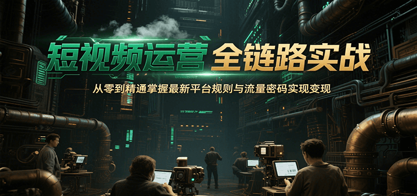 短视频运营全链路实战,从零到精通掌握最新平台规则与流量密码实现变现-三石资源库