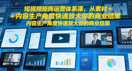 短视频矩阵运营体系课，从素材+内容生产角度快速放大你的商业结果-三石资源库