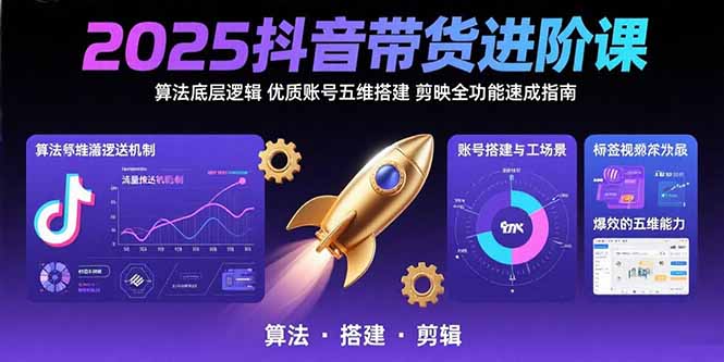 (15571期)2025抖音带货进阶课:算法底层逻辑,优质账号五维搭建,剪映全功能速成指南-三石资源库