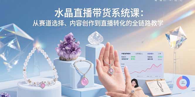 （15721期）水晶直播带货系统课：从赛道选择、内容创作到直播转化的全链路教学-三石资源库