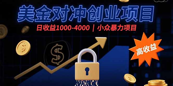 （15642期）美金对冲创业项目，日收益1000-4000，小众暴力项目-三石资源库