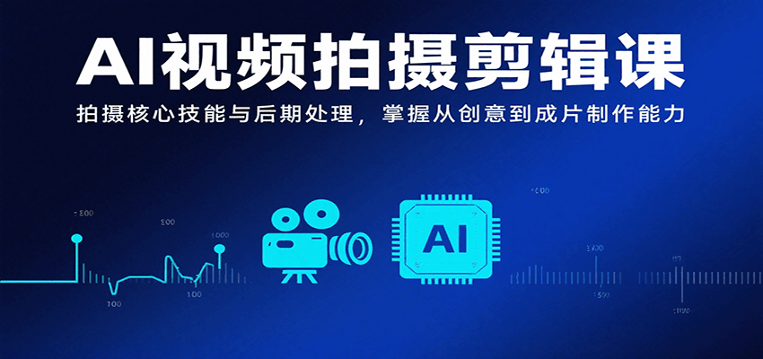 AI视频拍摄剪辑课，拍摄核心技能与后期处理，掌握从创意到成片制作能力-三石资源库
