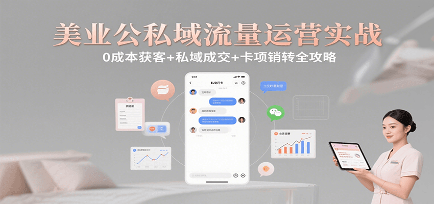 美业公私域流量运营实战:0成本获客+私域成交+卡项销转全攻略-三石资源库