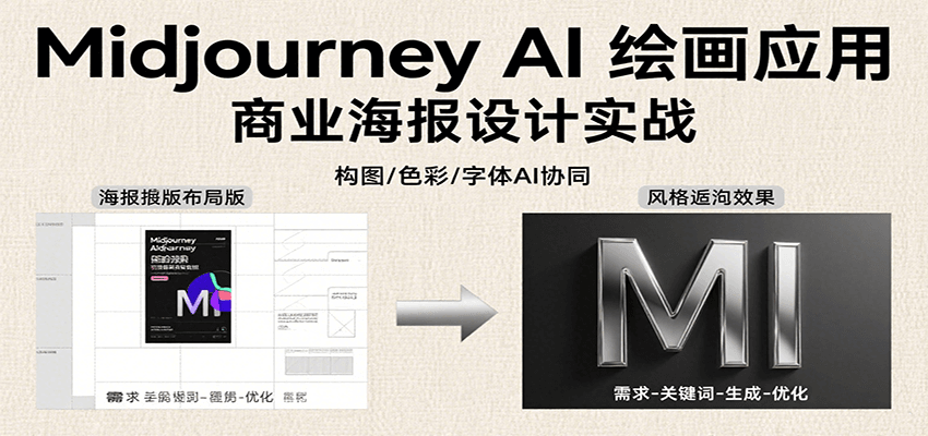 Midjourney AI绘画应用,关键词指令解析、漫画头像制作、海报设计、3D人物生成等-三石资源库