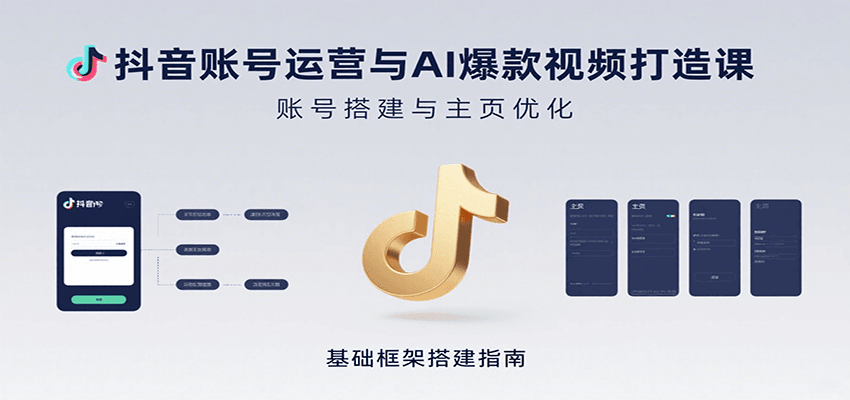 抖音账号运营与AI爆款视频打造课:含账号搭建、运营及多种AI特效视频制作方法-三石资源库