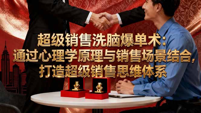 (16370期)超级销售洗脑爆单术:通过心理学原理与销售场景结合,打造超级销售思维体系-三石资源库