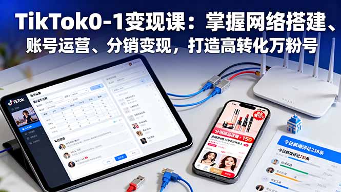 （16334期）TikTok0-1变现课：掌握网络搭建、账号运营、分销变现，打造高转化万粉号-三石资源库