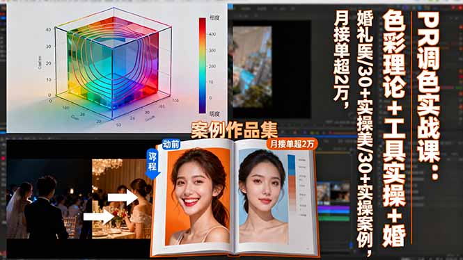 （16336期）PR调色实战课：色彩理论+工具实操+婚礼医美/30+实操案例，月接单超2万-三石资源库