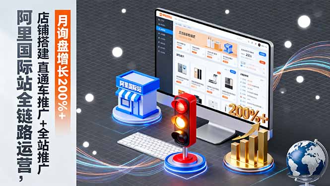 (16311期)阿里国际站全链路运营,店铺搭建+直通车推广+全站推广,月询盘增长200%+-三石资源库