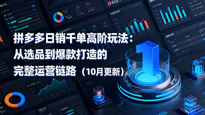 (16404期)拼多多日销千单高阶玩法:从选品到爆款打造的完整运营链路(10月更新)-三石资源库