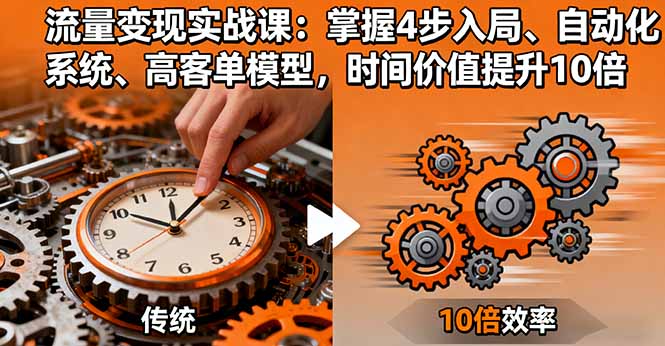 (16197期)流量变现实战课:掌握4步入局、自动化系统、高客单模型,时间价值提升10倍-三石资源库