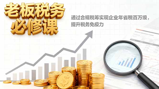 (16426期)老板税务必修课,通过合规税筹实现企业年省税百万级,提升税务免疫力-三石资源库