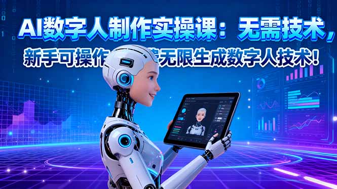 (16376期)AI数字人制作实操课:无需技术,新手可操作,免费无限生成数字人技术!-三石资源库