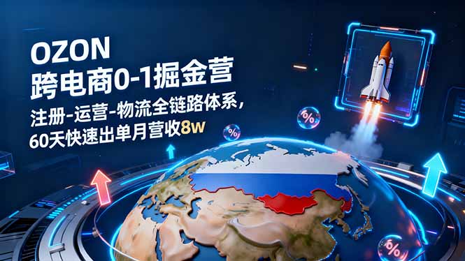(16277期)OZON跨境电商0-1掘金营:注册-运营-物流全链路体系,60天快速出单月营收8w-三石资源库
