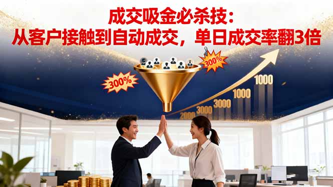 （16432期）吸金成交营销必杀技：从客户接触到自动成交，单日成交率翻3倍-三石资源库